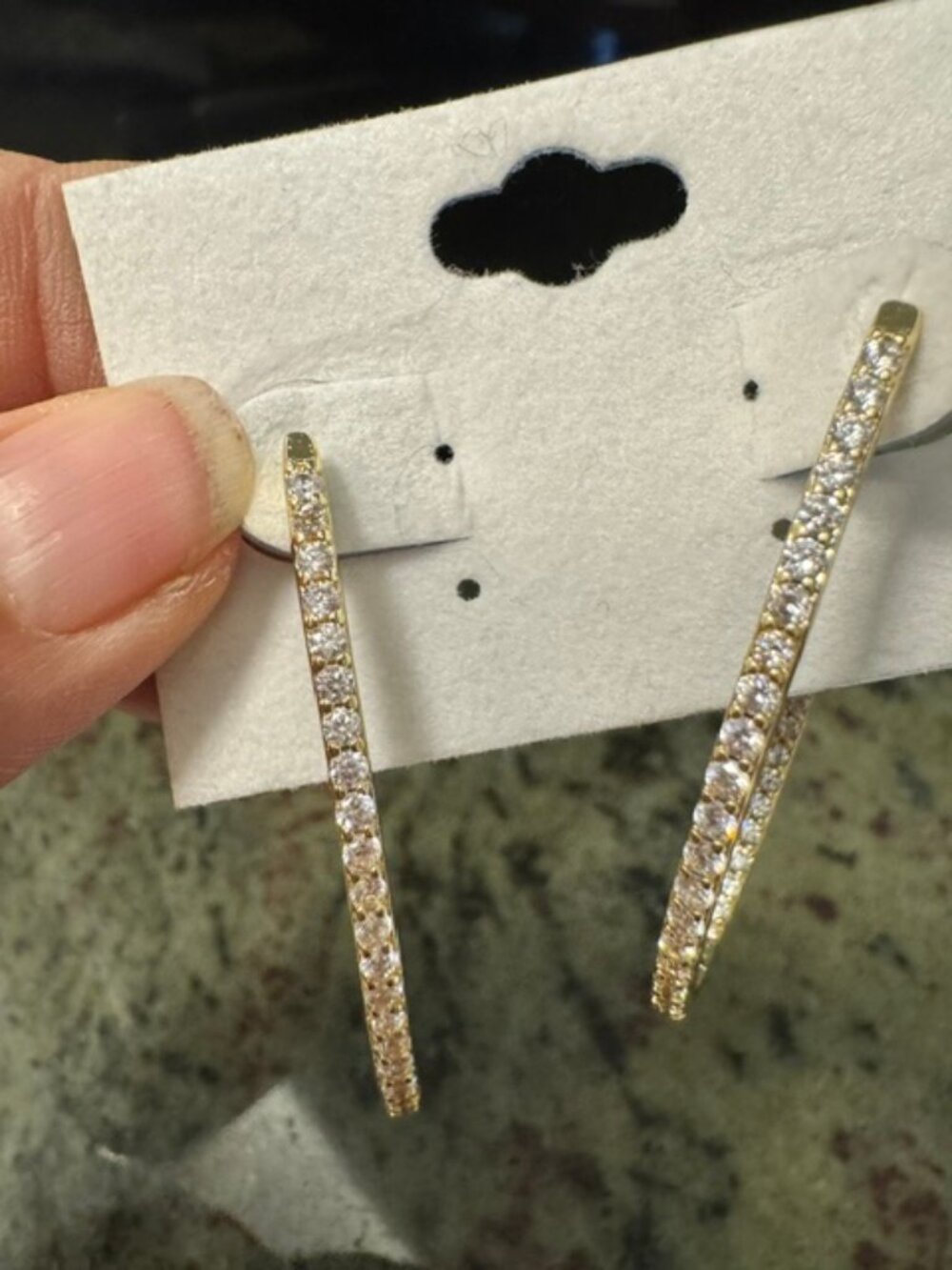 18K Gold Filled AAA Cubic Zerconia Hoop Earrings - NWOT